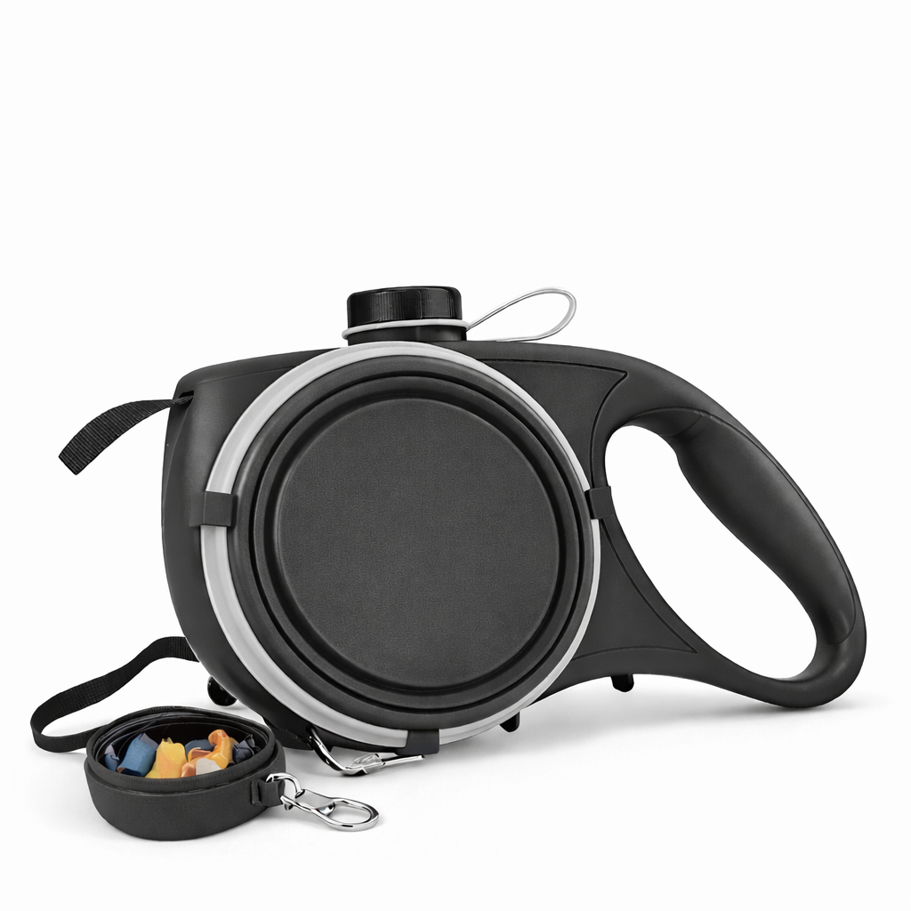 Correa Extensible 3 en 1 con Bebedero y Dispensador de Bolsas