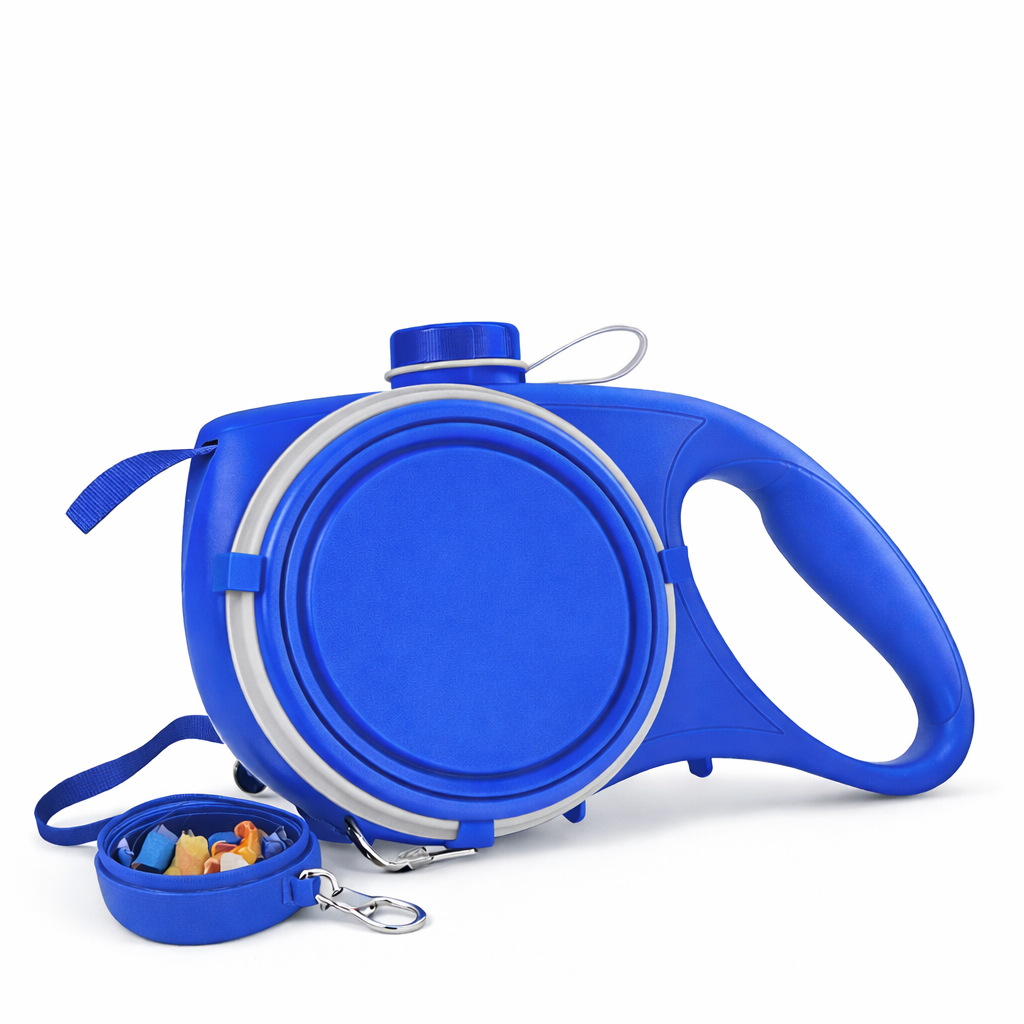 Correa Extensible 3 en 1 con Bebedero y Dispensador de Bolsas